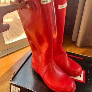 Tall Red Original Hunter Wellington Boots
